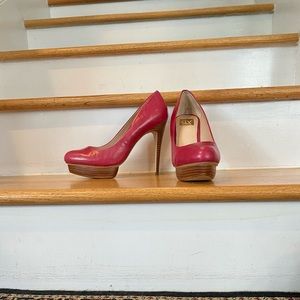 Never worn Dolce Vita platform stiletto 5” heels. Red leather.